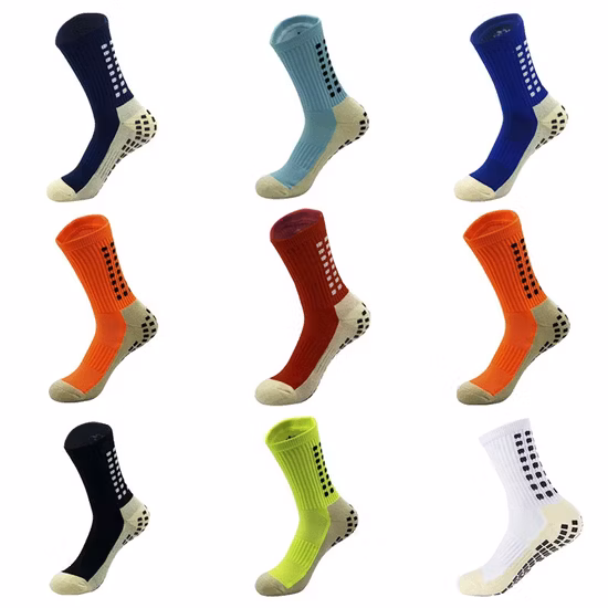 Chaussettes unisexes en coton pour hommes et femmes, vente en gros, Football, Football, antidérapant, équipe